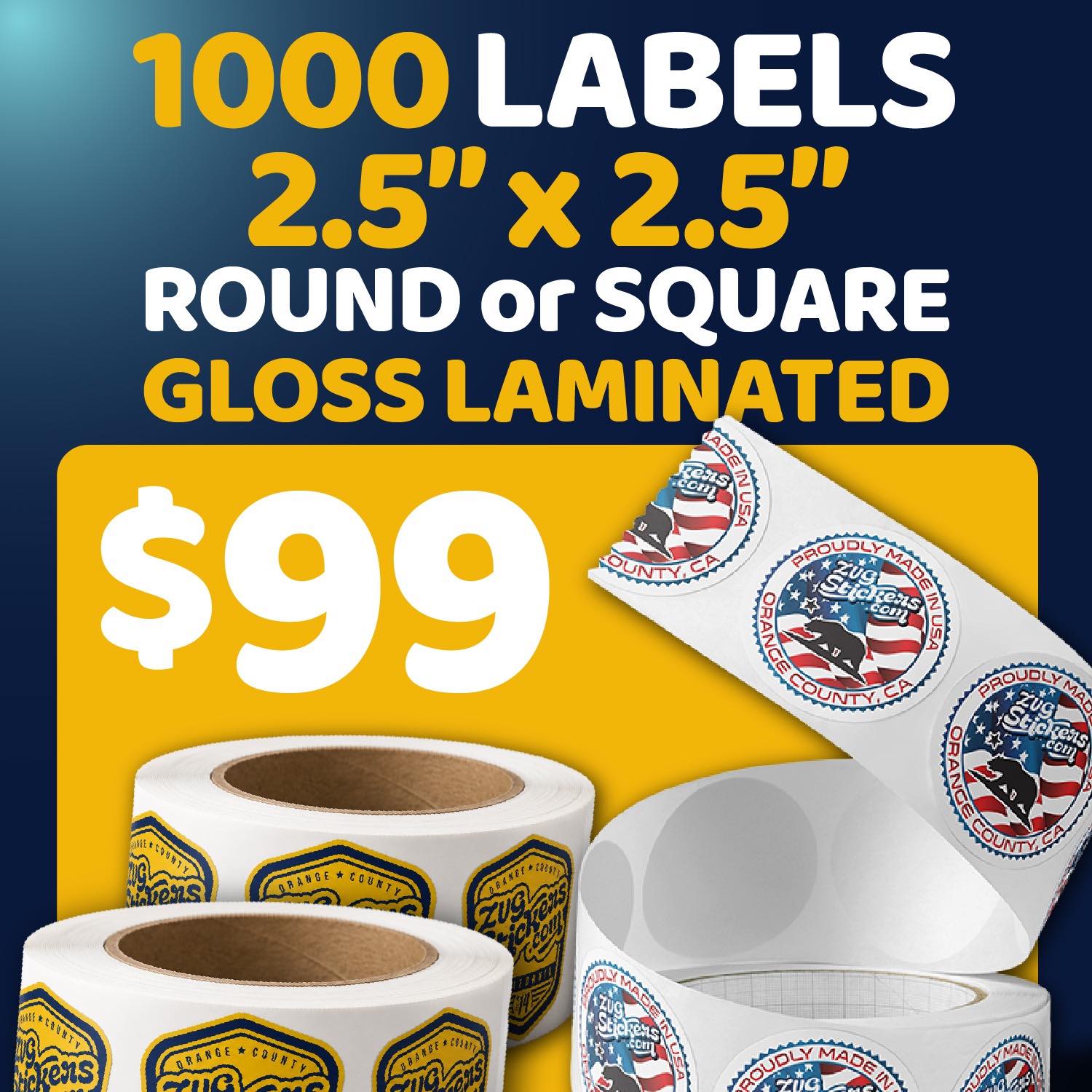 1000 - 2.5" Roll Label Deal