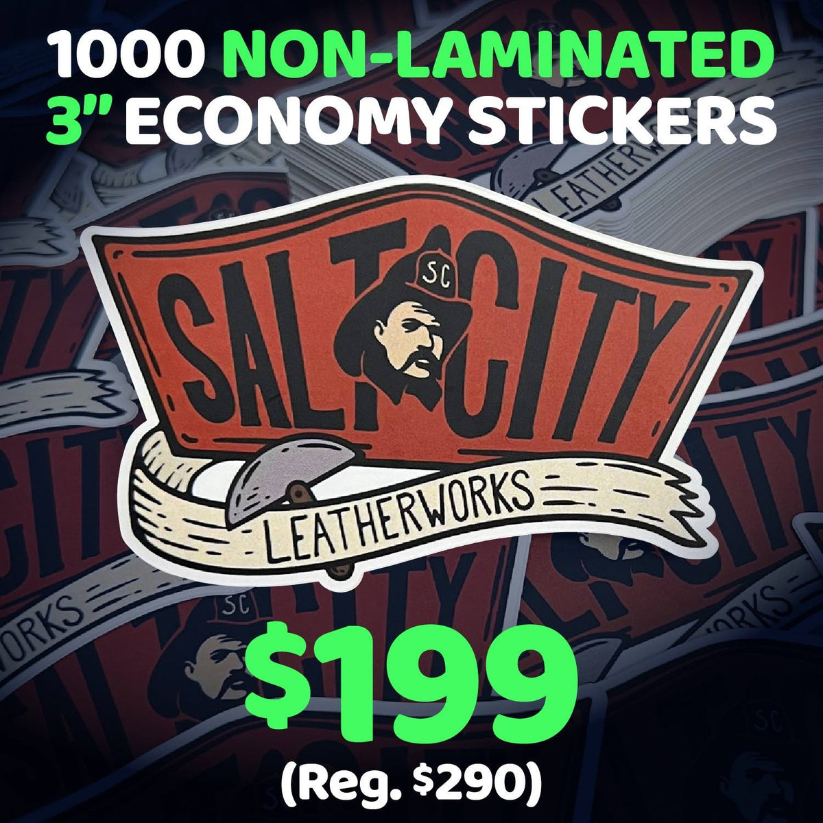 1000 3" Non Laminated Stickers Deal