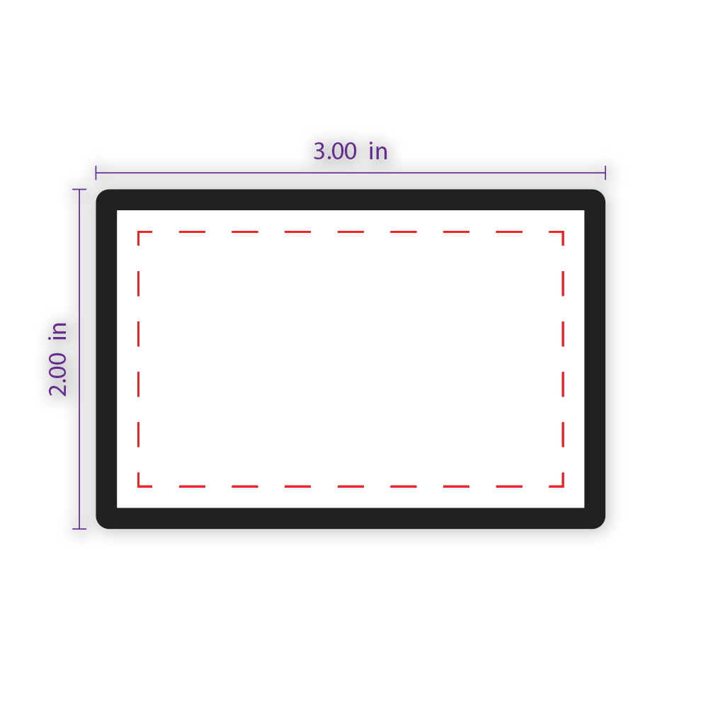 3" x 2" Rectangular Custom Patch with Adhesive & Black Border.