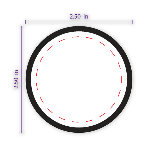 2.5" Round Custom Patch with Adhesive & Black Border.