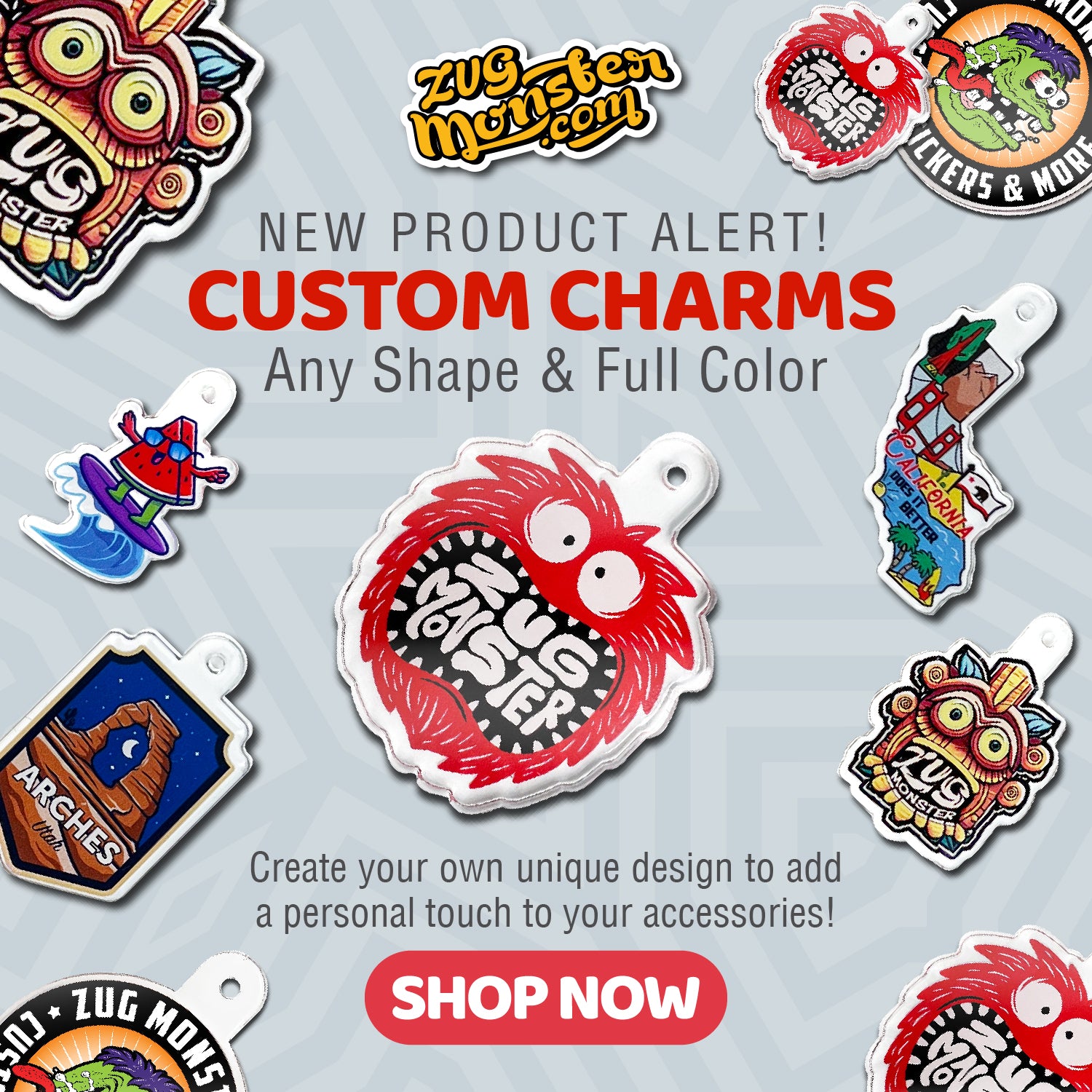 custom acrylic charm