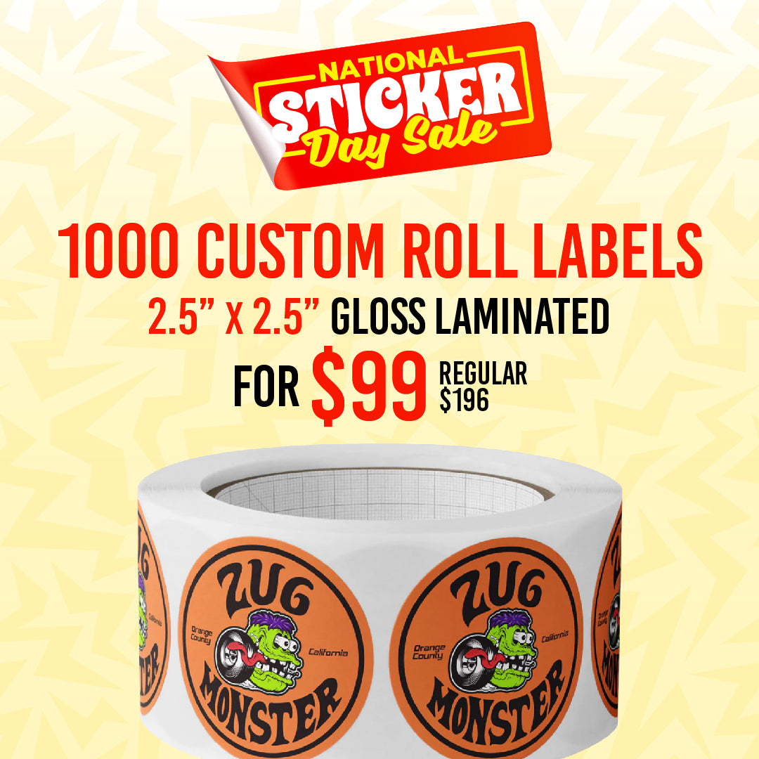 1000 - 2.5" Custom Shape Roll Label Deal