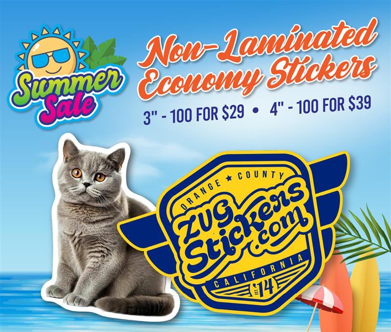 Non Laminated Stickers 3" & 4"