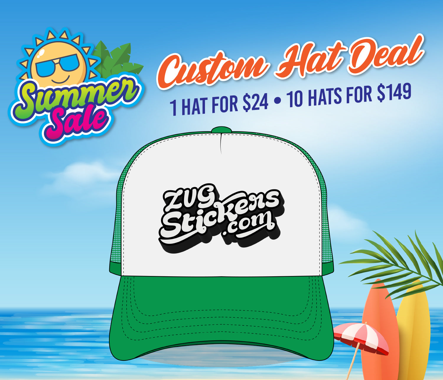 1 Hat for $24, 10 Hats for $149