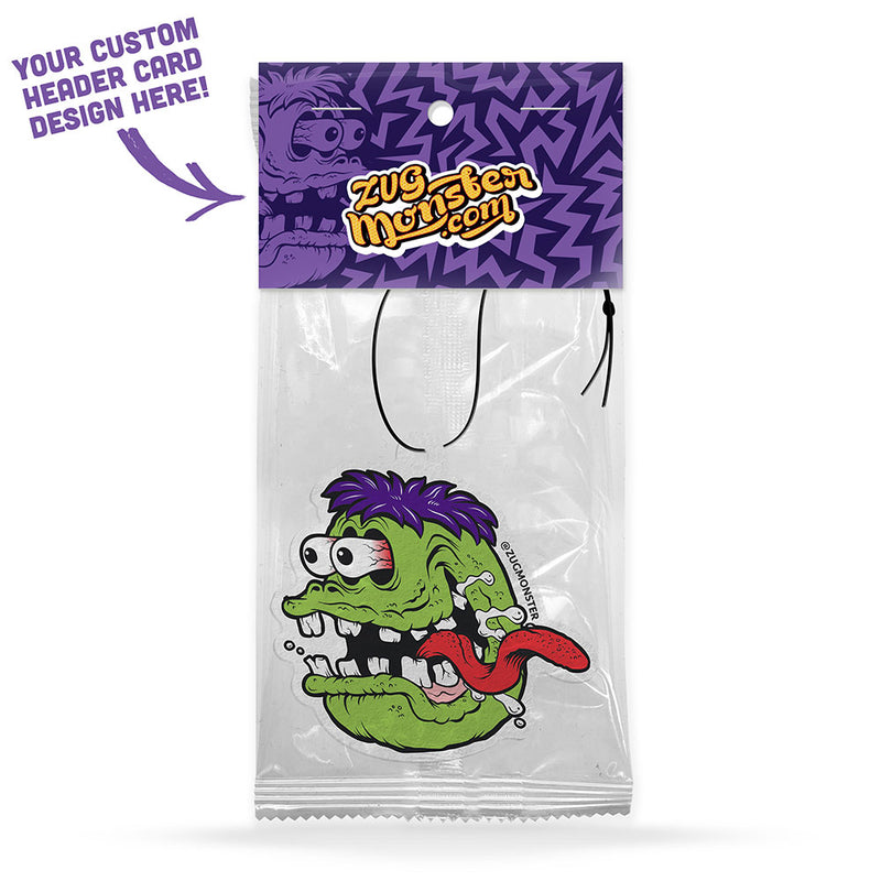 Packaged custom air fresheners prepared for display
