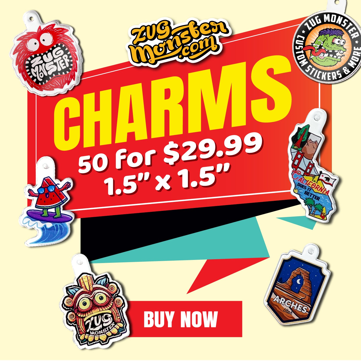 50 - 1.5" Charms Deal