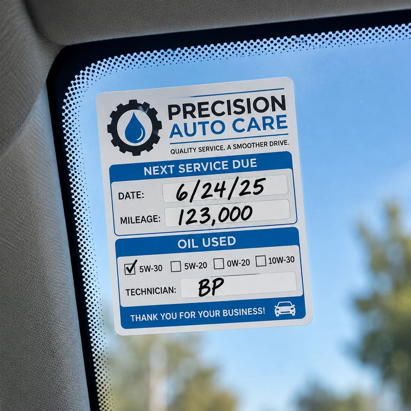White static cling graphic applied to a clean glass window.