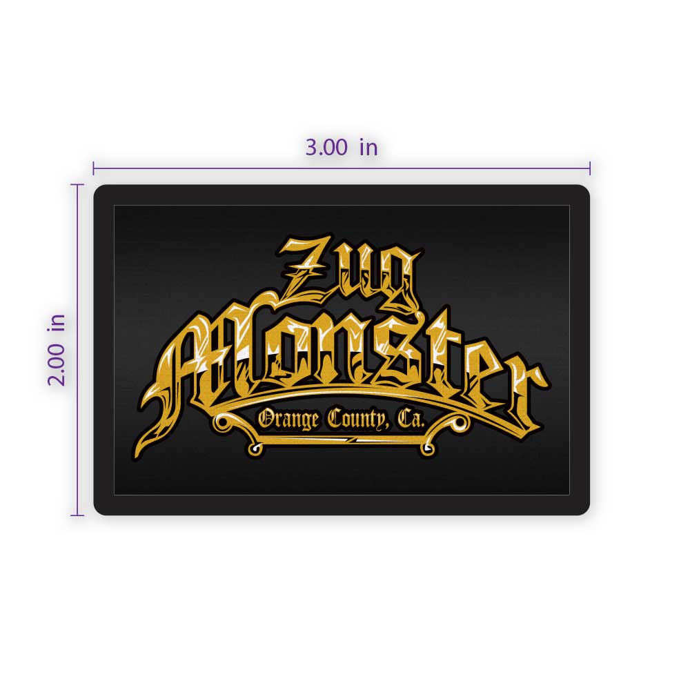 3" x 2" Rectangular Custom Patch with Adhesive & Black Border.