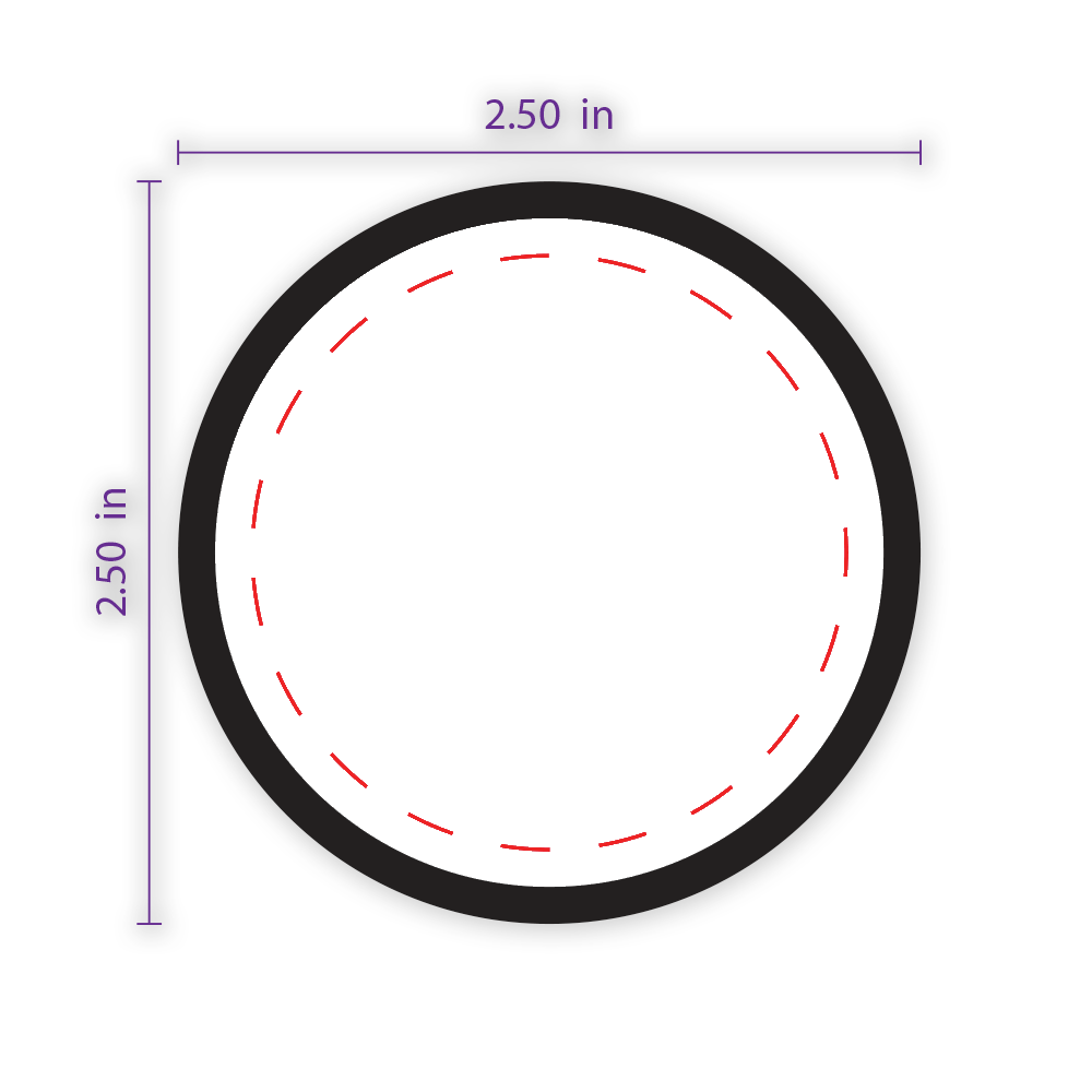 2.5" Round Custom Patch with Adhesive & Black Border.