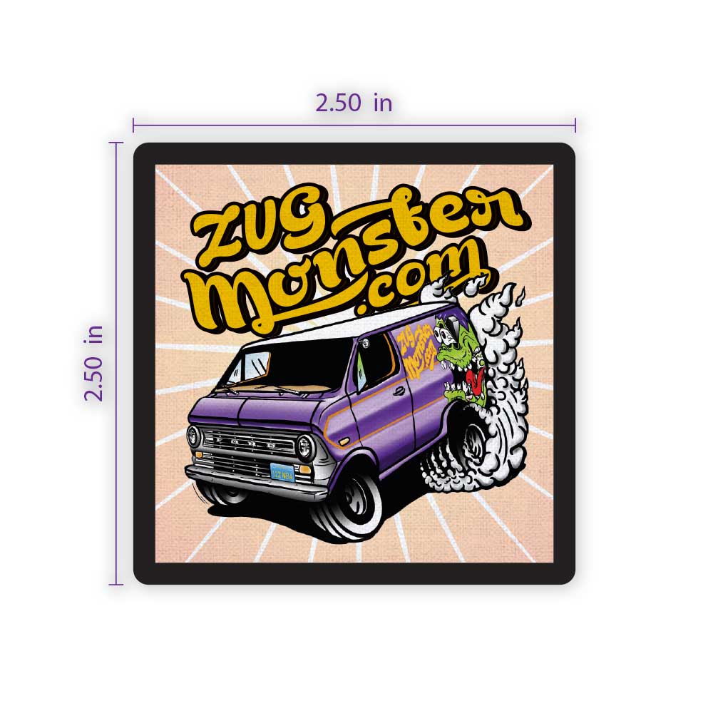 2.5" Square Custom Patch with Adhesive & Black Border.