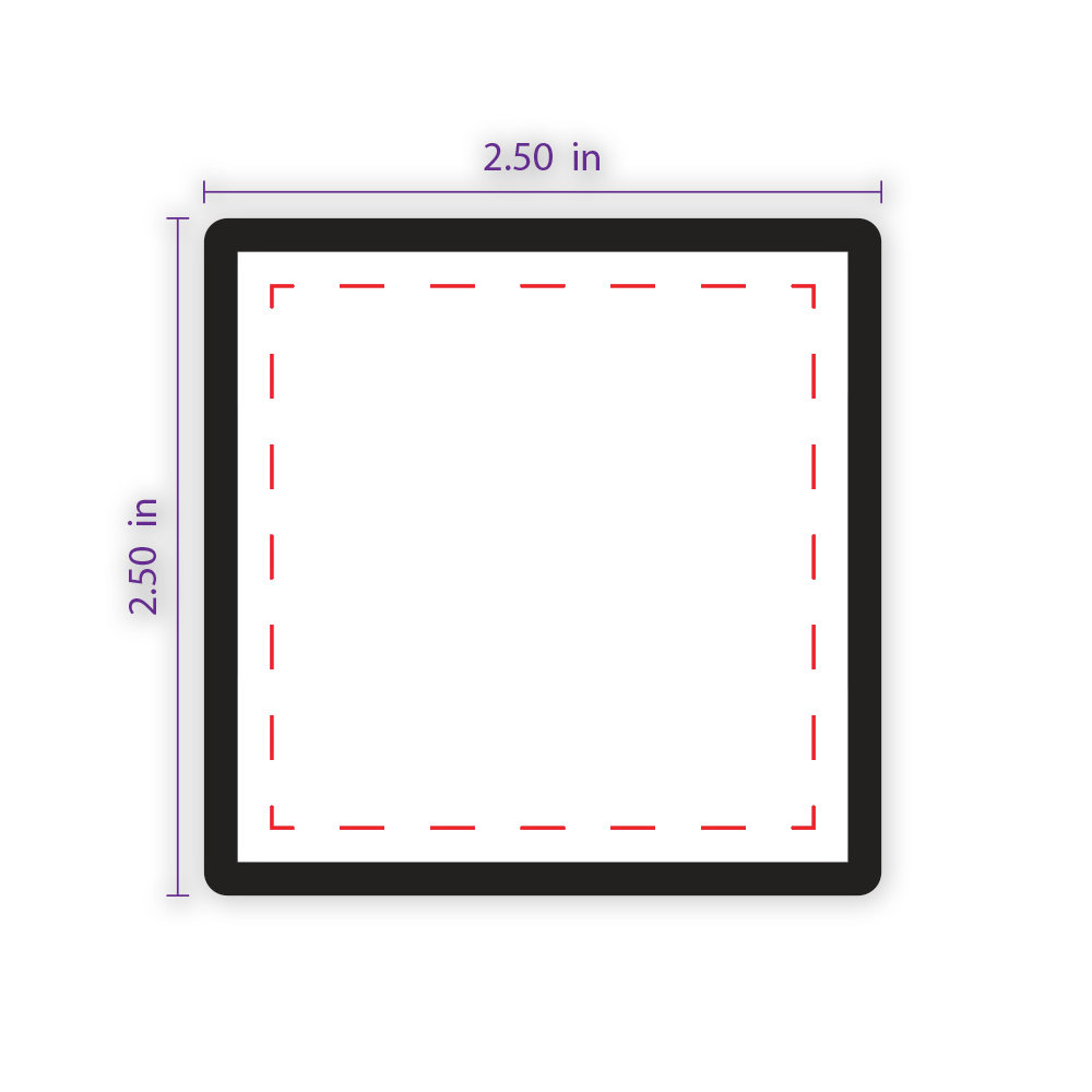 2.5" Square Custom Patch with Adhesive & Black Border.